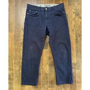 IZOD Pants Men's Tag Size 34x29 Actual W34xL26 Flex Waistband Blue Stretch